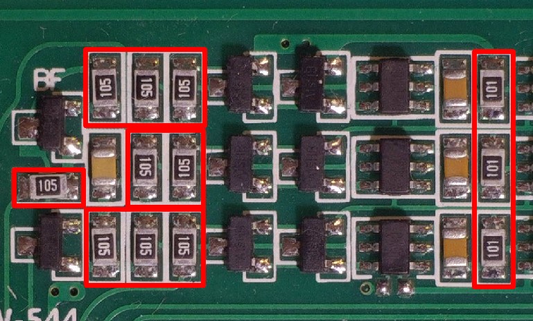 smd resistors on the pcb