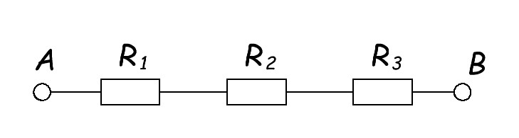 three resistors in series