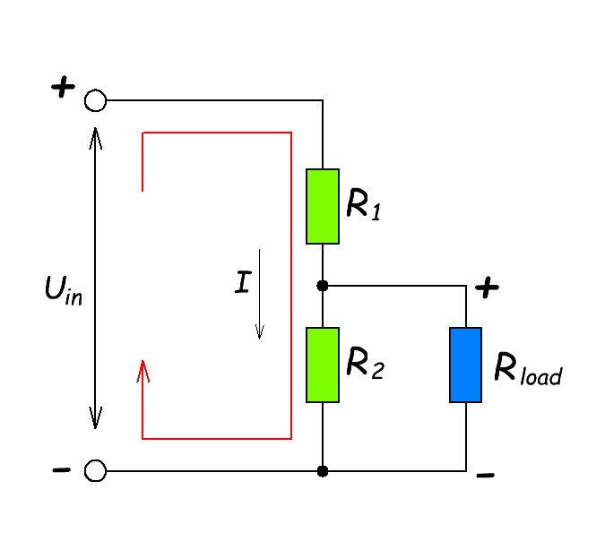 voltage divider and a load