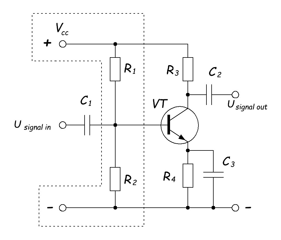 amplifier on a transistor